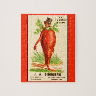 Puzzle carte commerciale victorienne d'homme de carotte