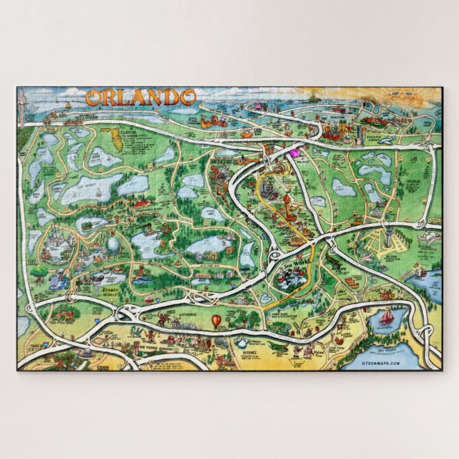 Puzzle Carte d'amusement d'Orlando la Floride (Horizontal)