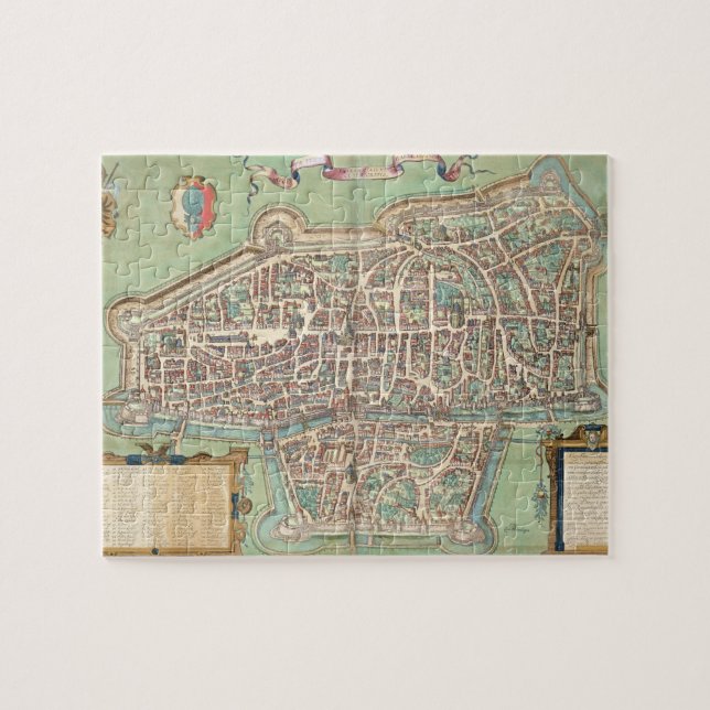Puzzle Carte d'Augsbourg, de "Civitates Orbis Terrarum" b (Horizontal)