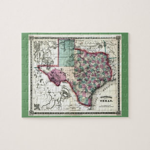 Puzzle Carte de 1866 antiquaires du Texas par Schönberg