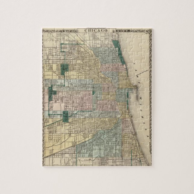 Puzzle Carte de Chicago City (Vertical)