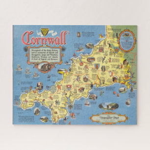 Puzzle Carte de Cornwall, Angleterre