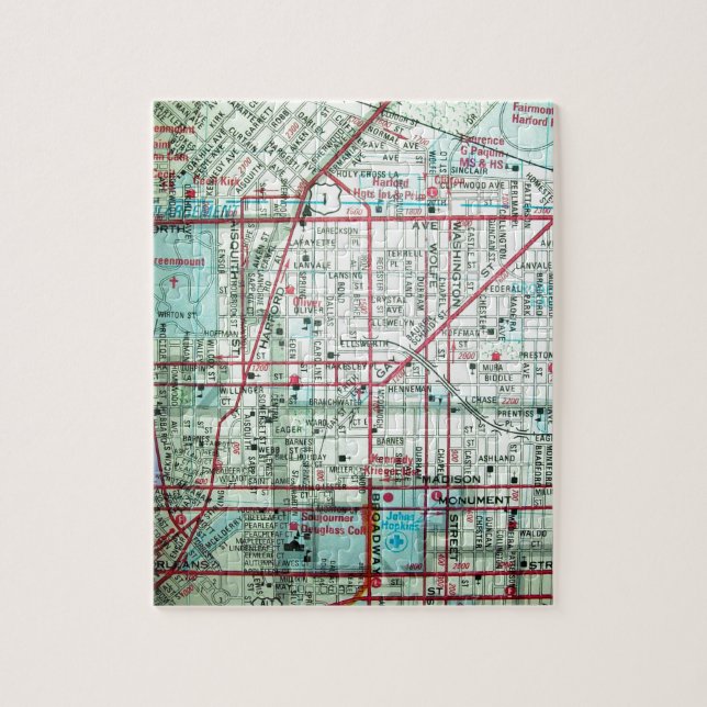 Puzzle Carte de cru de BALTIMORE (Vertical)