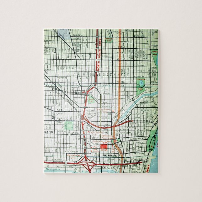 Puzzle Carte de cru de MILWAUKEE (Vertical)