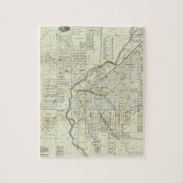 Puzzle Carte de Denver Colorado par Thayer (Vertical)