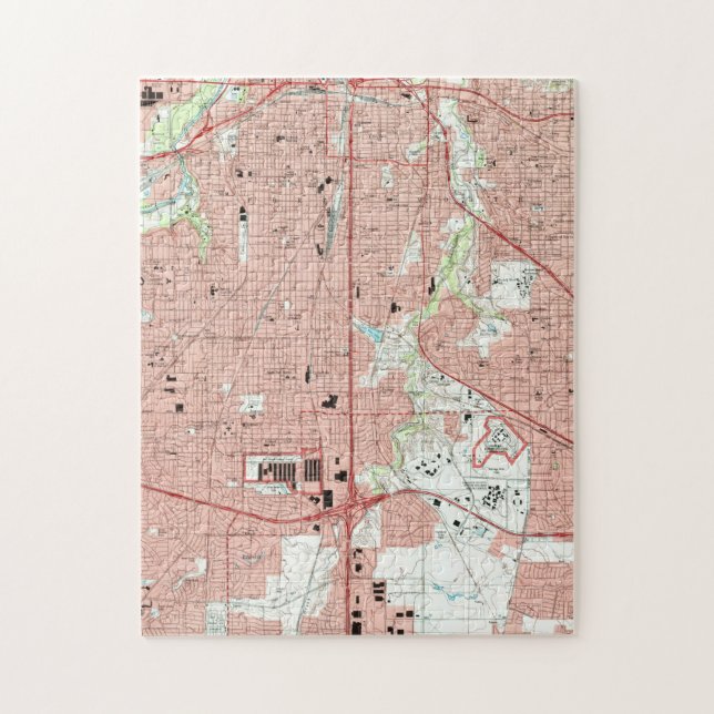Puzzle Carte de Fort Worth Texas (1995) (Vertical)