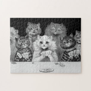 Puzzle Carte de jeu de chat, Louis Wain
