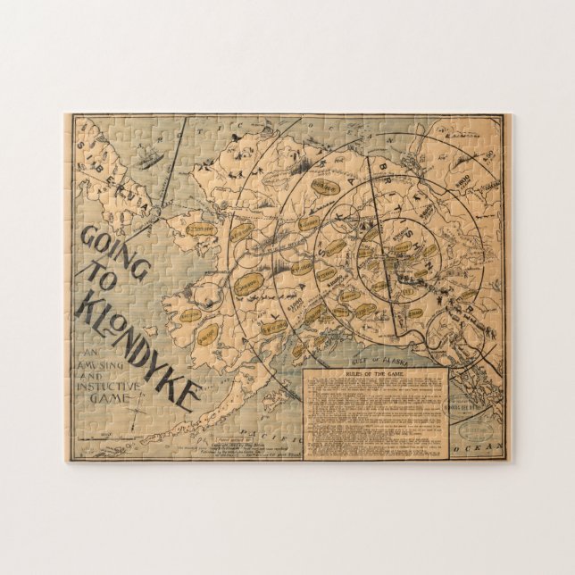 Puzzle Carte de jeu vintage de la Commission de l'Alaska  (Horizontal)