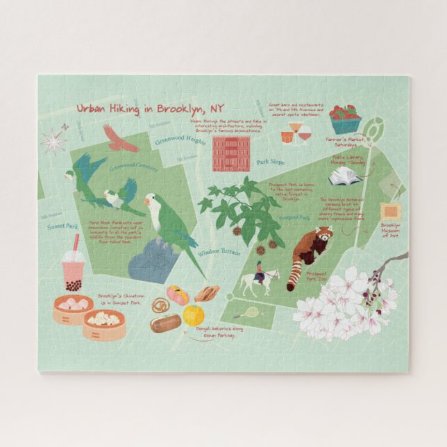 Puzzle Carte de la Randonnée urbaine de Brooklyn (Horizontal)