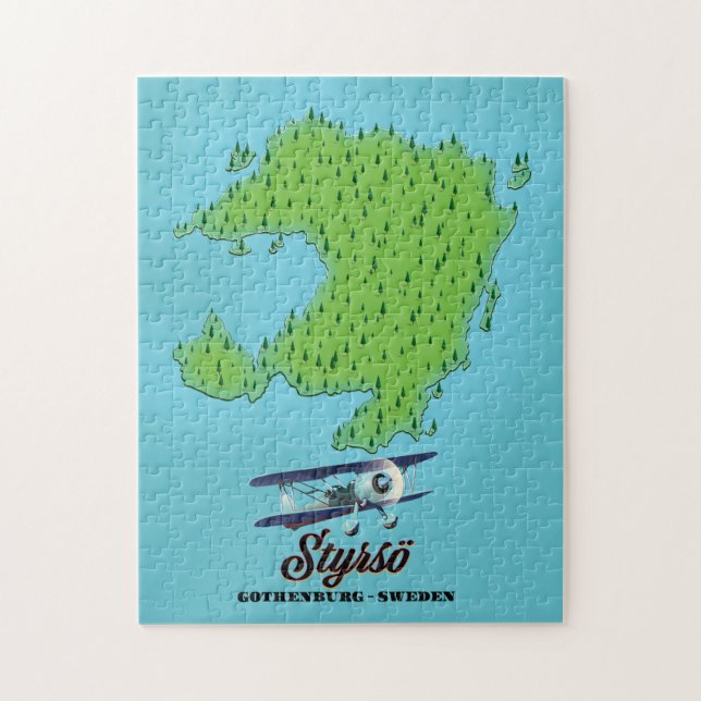 Puzzle Carte de la Suède de Styrsö Göteborg (Vertical)