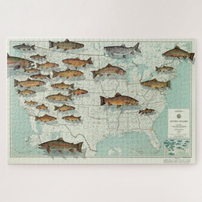 Puzzle Carte de la truite américaine (1999) (Horizontal)
