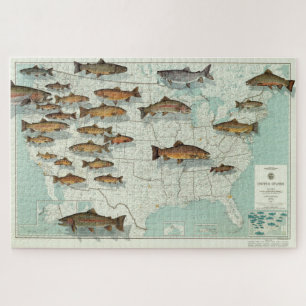Puzzle Carte de la truite des États-Unis (1999)