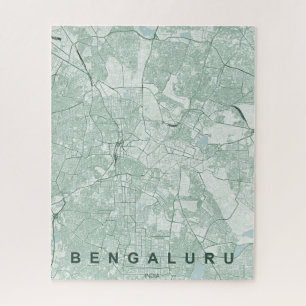 Puzzle Carte de la ville de Bengaluru en Inde, design min