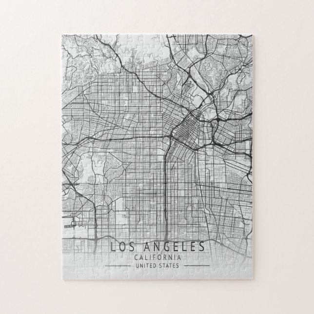 Puzzle Carte de la ville de Los Angeles California (Vertical)