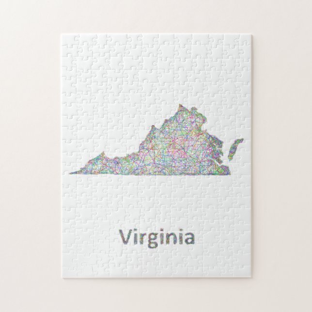 Puzzle Carte de la Virginie (Vertical)