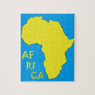 Puzzle Carte de l'Afrique Jaune Funky