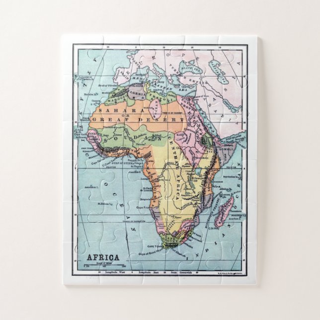 Puzzle Carte de l'Afrique vintage (Vertical)