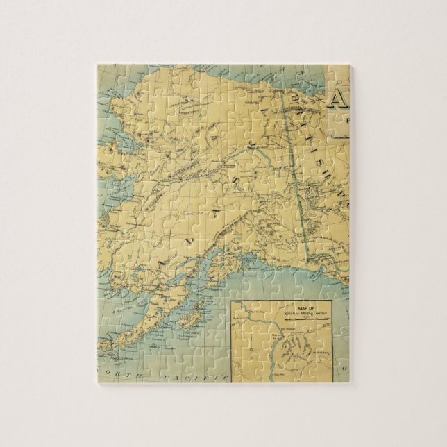 Puzzle Carte De L'Alaska (Vertical)