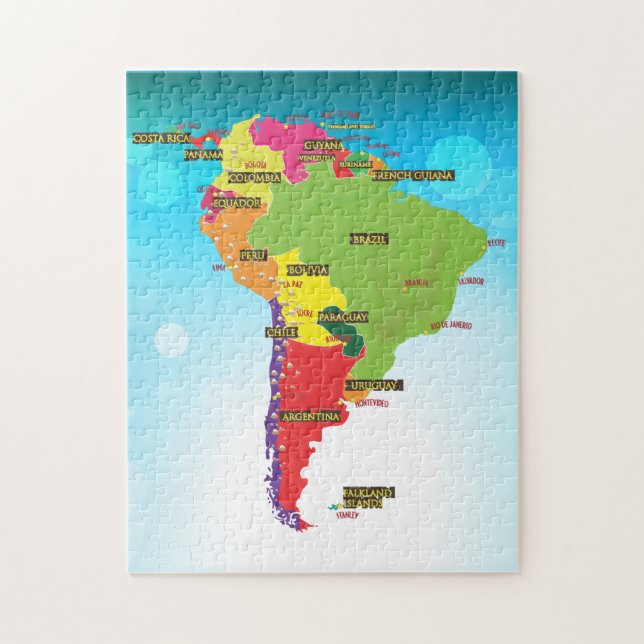 Puzzle Carte de l'Amérique du Sud (Vertical)