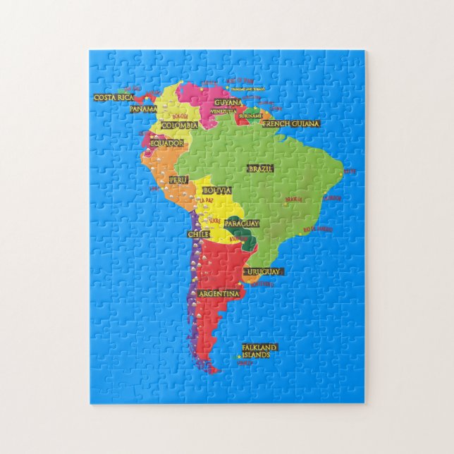 Puzzle Carte de l'Amérique du Sud (Vertical)