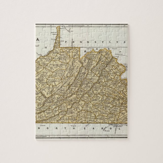 Puzzle Carte de l'Atlas de Virginie (Vertical)