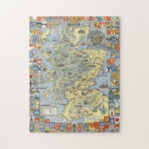 Puzzle Carte de l'Écosse historique