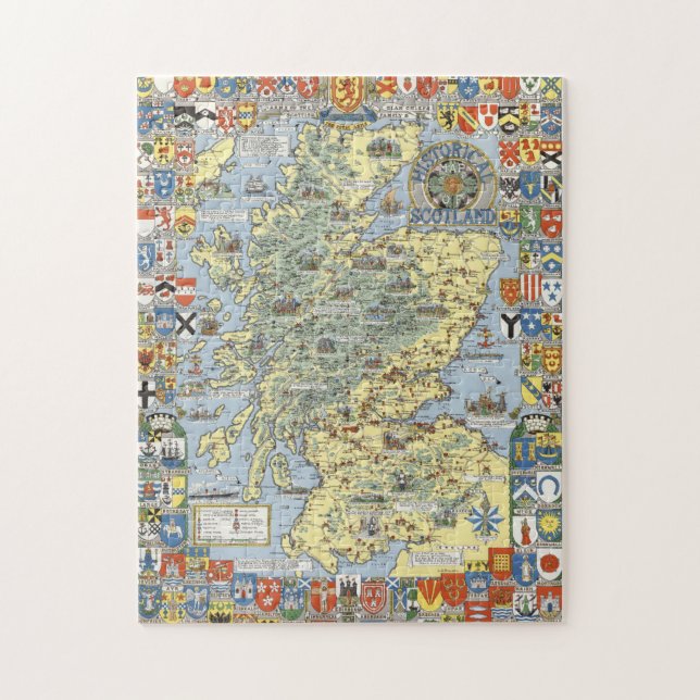 Puzzle Carte de l'Écosse historique (Vertical)