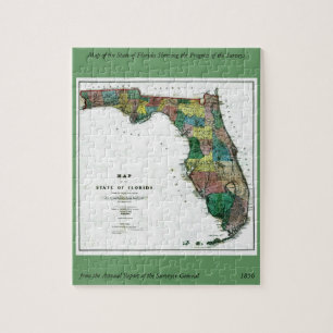 Puzzle Carte de l'État de Floride de 1856 par Columbus Dr