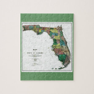 Puzzle Carte de l'État de Floride en 1856 par Columbus D