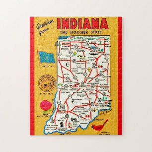 Puzzle Carte de l'Hoosier de l'Indiana 
