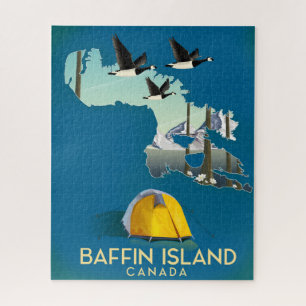 Puzzle carte de l'île de Baffin affiche de voyage Canada