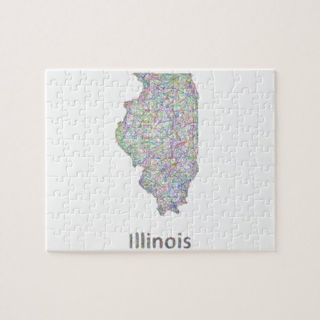 Puzzle Carte de l'Illinois (Horizontal)