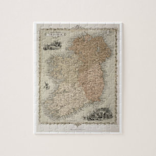 Puzzle Carte de l'Irlande, c.1850 édité (en main-color