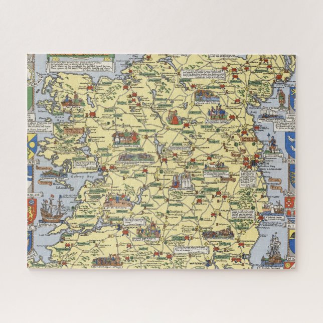 Puzzle Carte de l'Irlande historique (Horizontal)