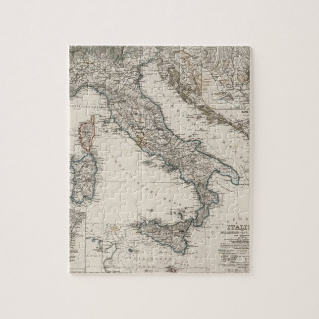 Puzzle Carte de l'Italie par Stieler (Vertical)