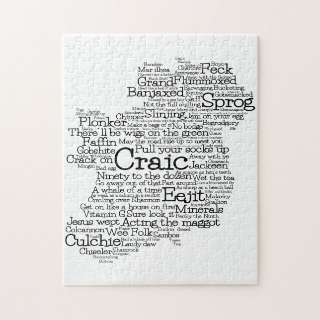 Puzzle Carte de l'lang irlandais (Vertical)