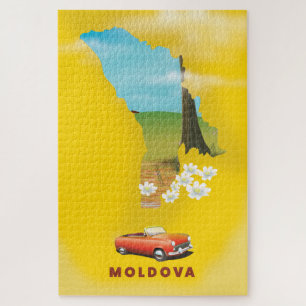 Puzzle Carte de Moldova affiche illustrée