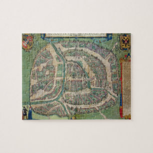 Puzzle Carte de Moscou, de "Civitates Orbis Terrarum" par