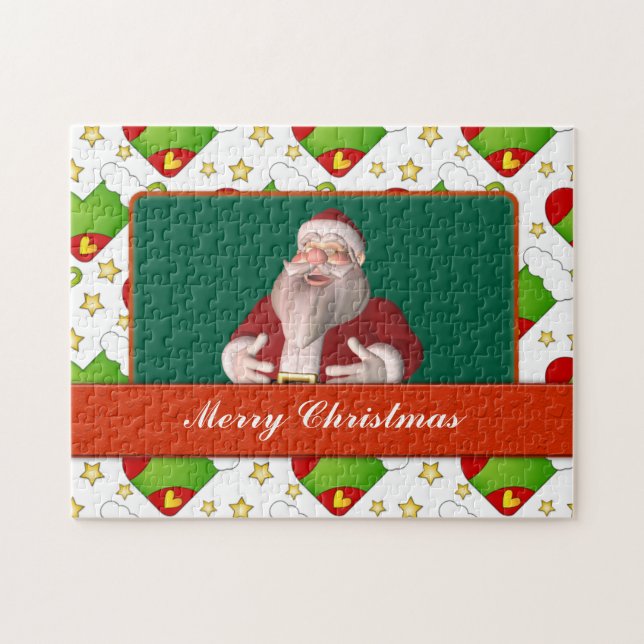 Puzzle Carte de Noël avec bas et étoiles (Horizontal)