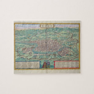 Puzzle Carte de Rome, de "Civitates Orbis Terrarum" par