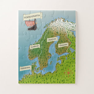 Puzzle Carte de Scandinave