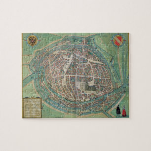Puzzle Carte de Strasbourg, de 'Civitates Orbis Terrarum