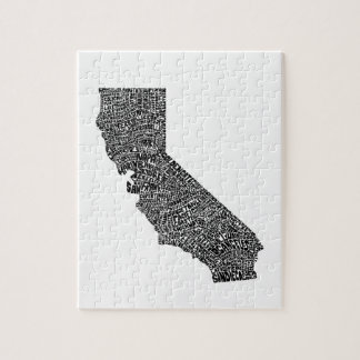 Puzzle Carte de typographie de la Californie
