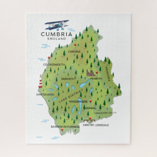 Puzzle Carte de voyage Cumbria Angleterre poster de voyag