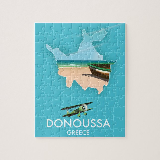 Puzzle Carte de voyage de Donoussa Grèce (Vertical)