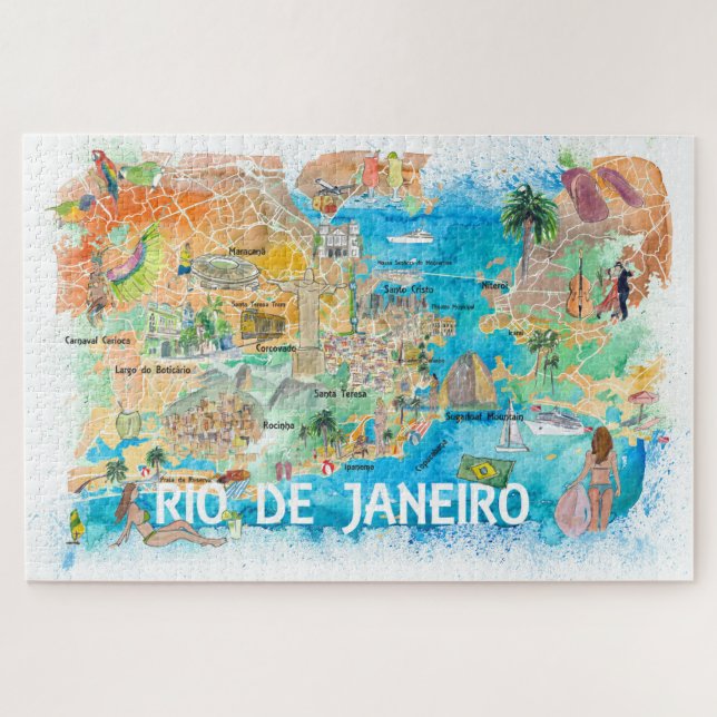 Puzzle Carte de voyage de Rio de Janeiro (Horizontal)