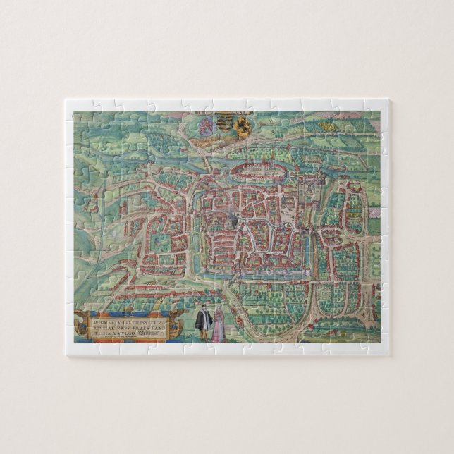 Puzzle Carte de Weimar, de "Civitates Orbis Terrarum" par (Horizontal)