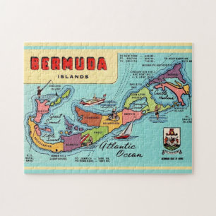 Puzzle Carte des Bermudes vintages