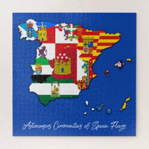 Puzzle Carte des drapeaux des communautés autonomes espag