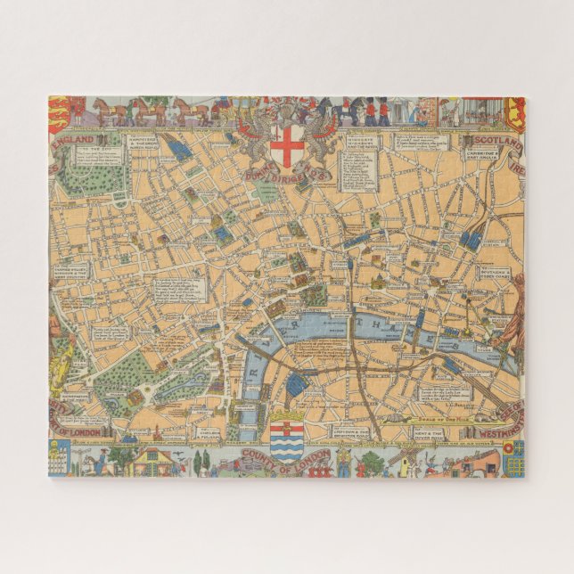 Puzzle Carte des enfants de Londres, Angleterre (Horizontal)